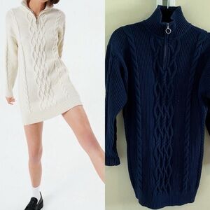 Aritzia Sunday Best Cable Knit Sweater Dress - Royal Blue